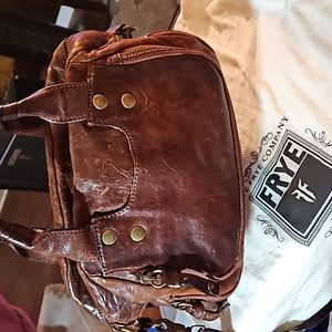 RARE Frye Elaine Leather Satchel Whiskey Brown